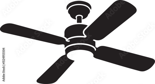 Ceiling Fan Silhouette Art Modern Home Interior Design Element silhouette