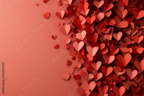 Colorful Display of Pink Heart Shapes for Festive Decoration or Celebration E...
