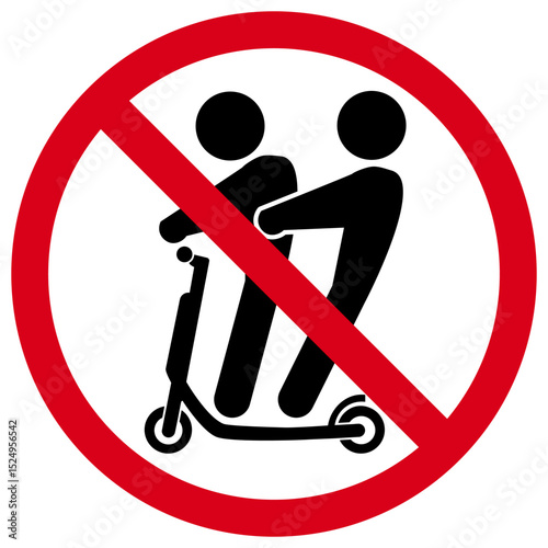 It is not permissible for two people to ride on a scooter. Please Do Not Use Scooter for Two People Sign