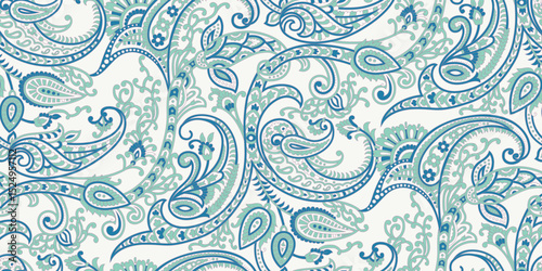 paisley seamless pattern on white background