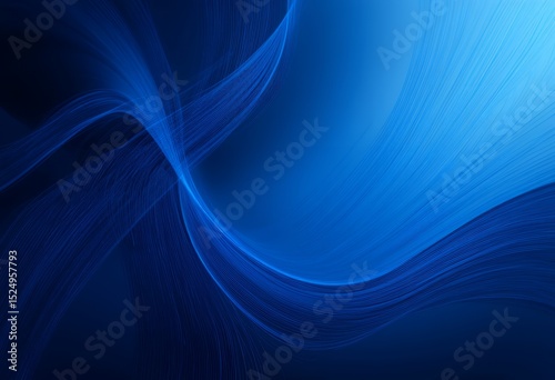 Abstract flowing blue wave design with dynamic light and smooth texture effect