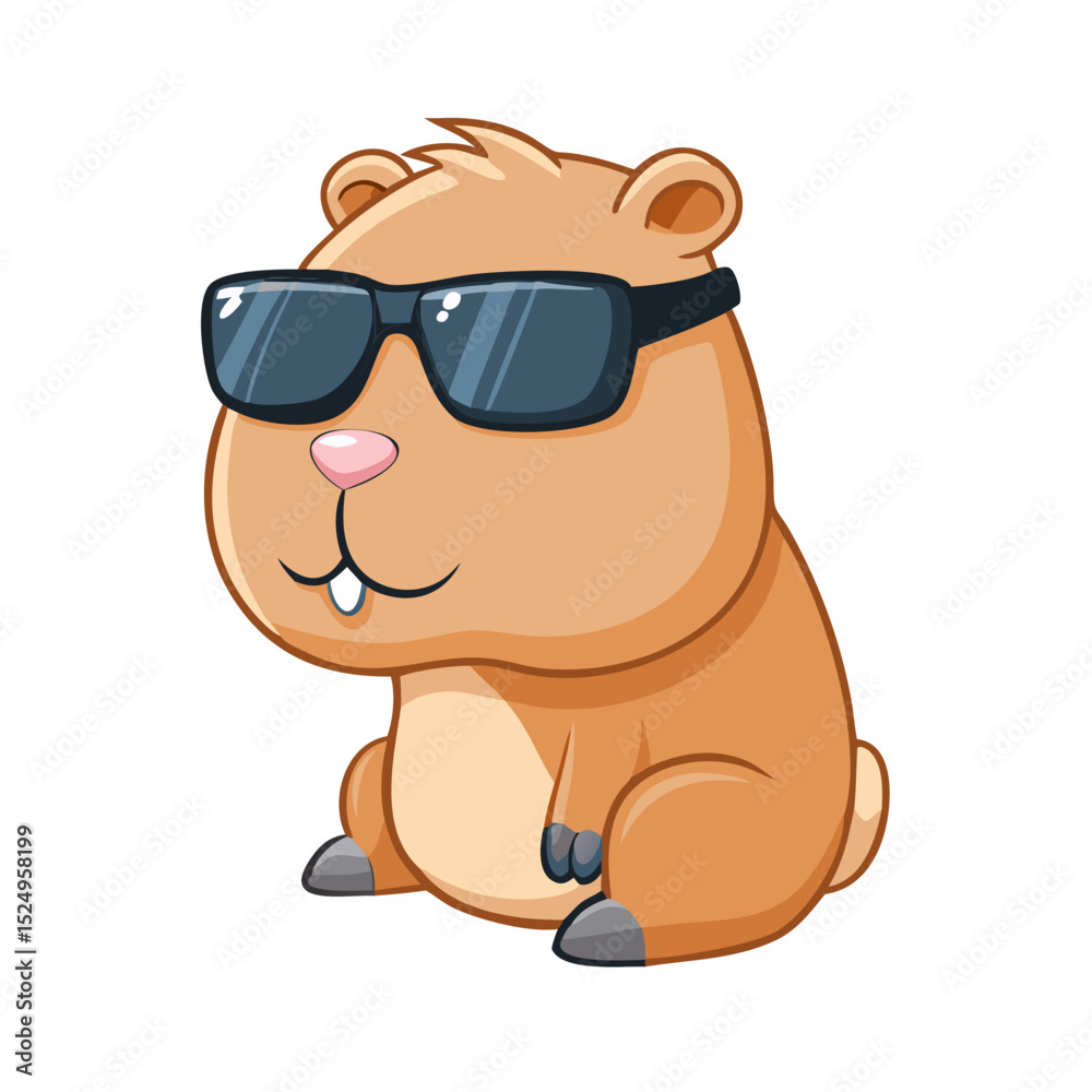 Naklejka premium bear with sunglasses