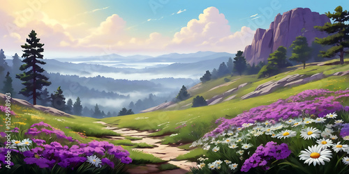 Mountain Meadow at Sunrise