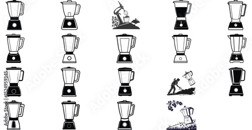 silhouette blender on white background