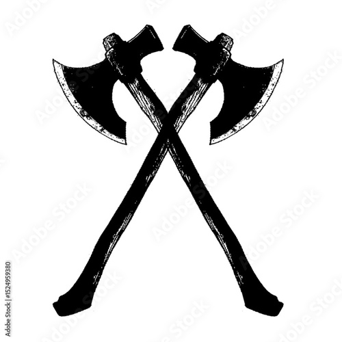 black and white crossed axes
