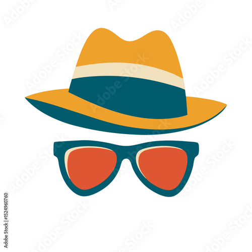 Vintage hipster man in a bowler hat with sunglasses and a mustache vector illustration