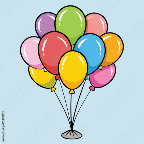 A colorful bunch of balloons perfect for birthday celebrations and festive decorations