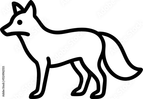 wild fox animal hand drawn line art vector  icon on withe background
