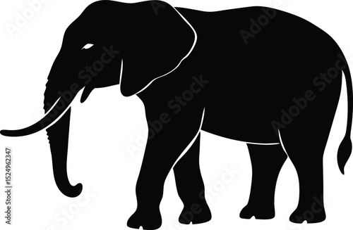  elephant black silhouette vector