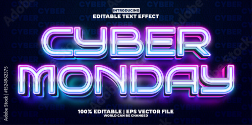 Cyber monday editable text effect in new modern trend style