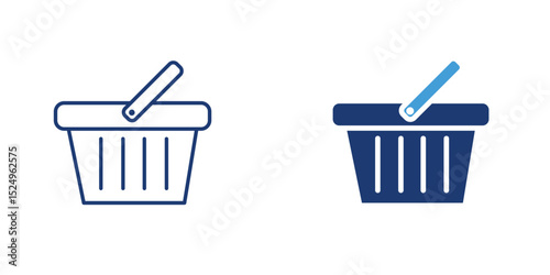 Icon of a shopping basket representing eco-conscious consumer habits.