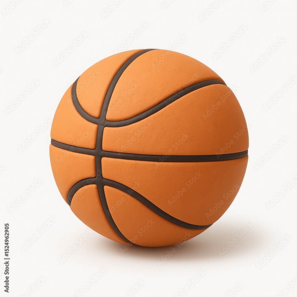 Fototapeta premium Orange Basketball on White Background