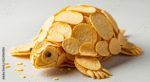 Turtle Made Of Potato Chips Animal Creativity Fun Snack