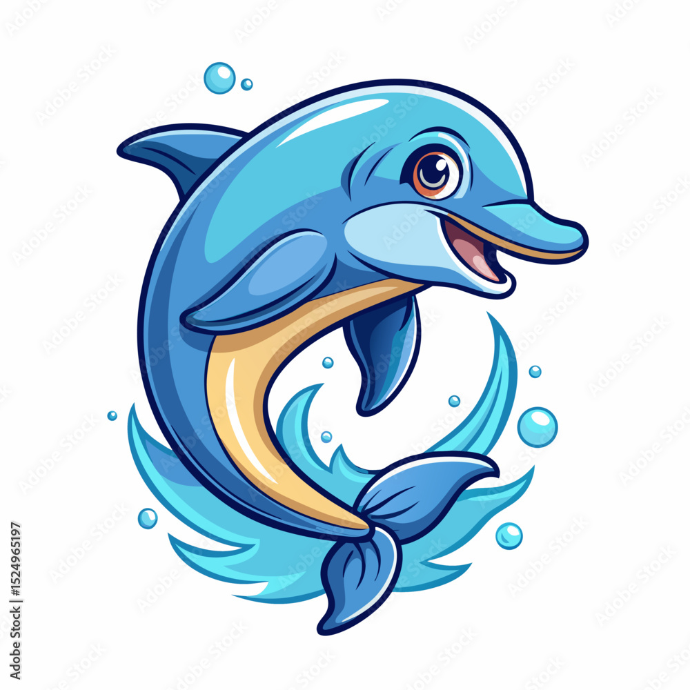 Obraz premium sketch dolphin cartoon doodle jumping hand drawn vector art on withe background