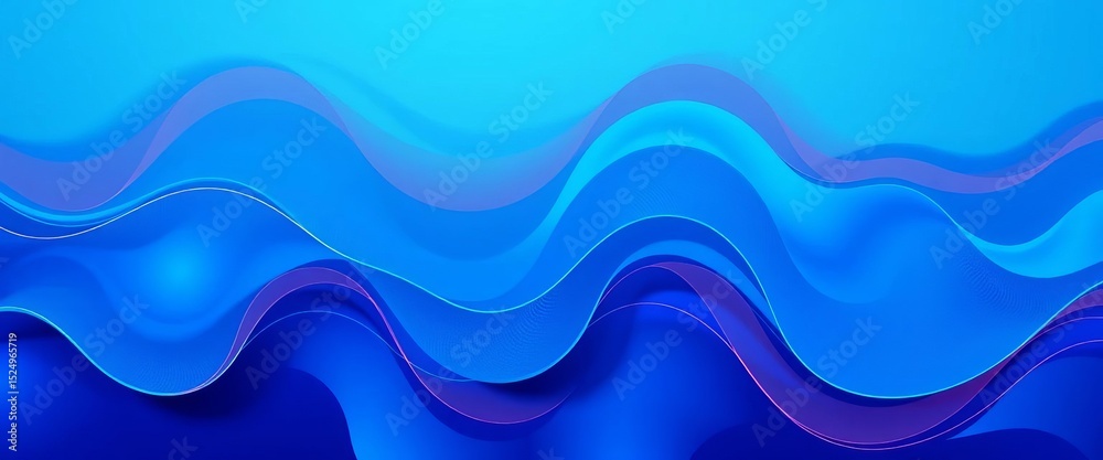 Fototapeta premium Abstract blue wavy background, vector poster template with geometric pattern, wallpaper, art