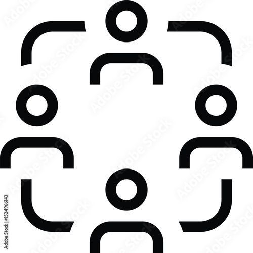People Icon for Teamwork and Business Collaboration