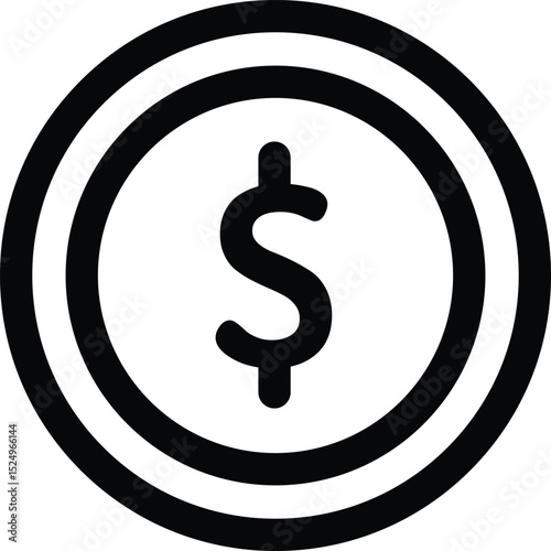 Dollar Icon for Financial Business and Transactions