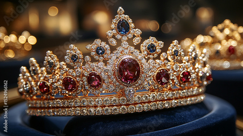 Exquisite jeweled tiara on display in museum exhibit