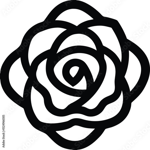 Rose Icon for Love and Nature Design