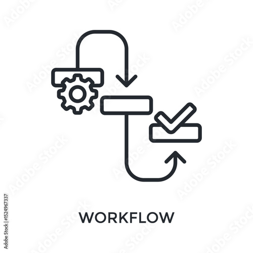 Workflow Icon Outline Style. Vector Illustration For Graphic Design