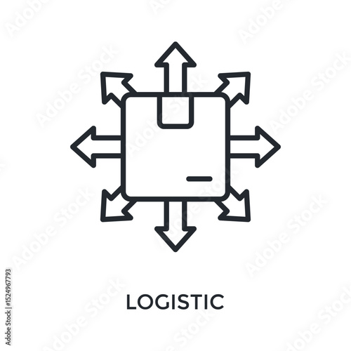 Logistic Icon Outline Style. Vector Illustration For Graphic Design