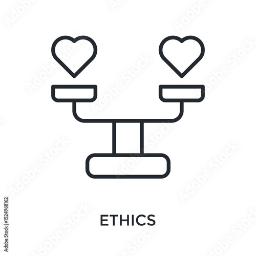 Ethics Icon Outline Style. Vector Illustration For Graphic Design