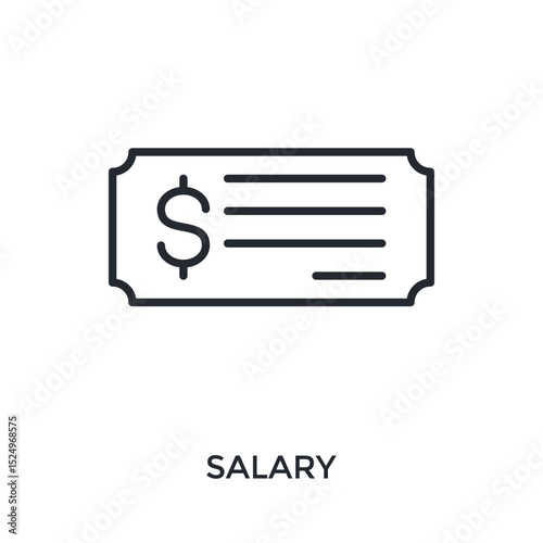 Salary Icon Outline Style. Vector Illustration For Graphic Design