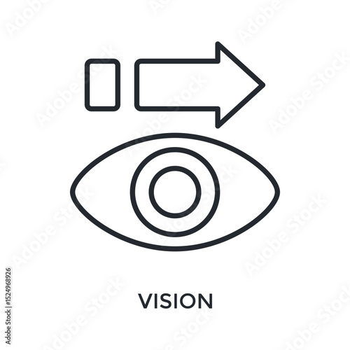 Vision Icon Outline Style. Vector Illustration For Graphic Design