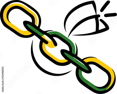 Green Silhouette of a Supply Chain with Interconnected Links – Abstract Logistics Network, Business Process Flow, Shipping and Distribution, Industrial Ch

