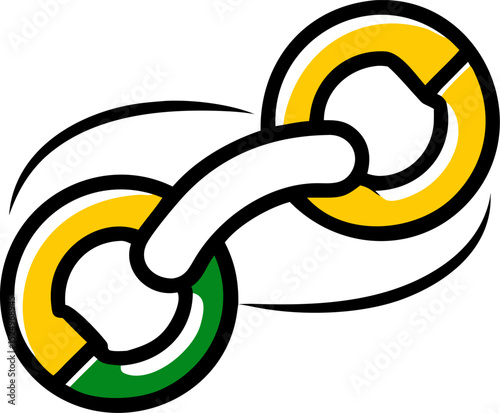 Green Silhouette of a Supply Chain with Interconnected Links – Abstract Logistics Network, Business Process Flow, Shipping and Distribution, Industrial Ch
