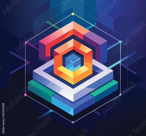 Modern Blockchain Technology Logo Design-Version 5
