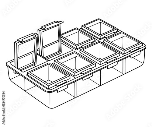 Pill Organizer Line Art
