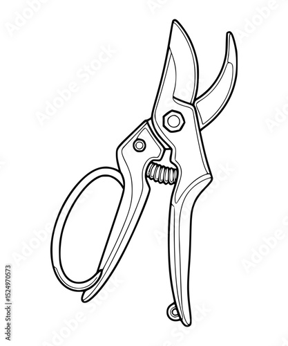 Pruning Shears Line Art