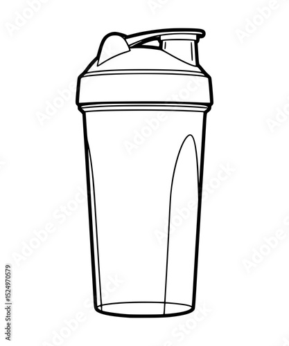 Protein Shaker Line Art