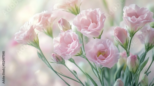 Delicate Pastel Pink Lisianthus Bouquet: A Dreamy Floral Photography