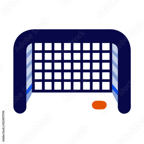 This dark blue and light blue outlined hockey goal and puck icon is perfect for sports blogs, hockey team websites, or winter game promotions.

