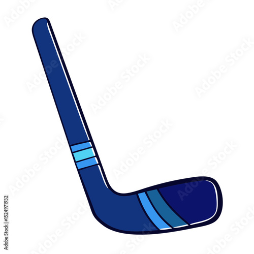 This dark blue and light blue outlined hockey stick icon is ideal for sports blogs, hockey team websites, or equipment-focused content.


