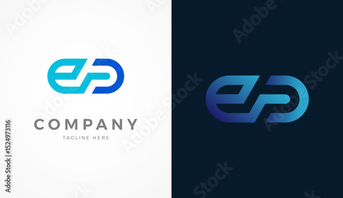 Initial ED Logo Design,letter ED with two style design and color, usable for brand and company logos, vector illustration