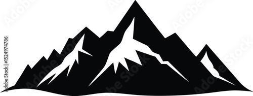 Mountain range silhouette, Majestic mountain silhouette vector