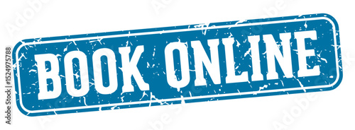 book online rectangular sign. book online stamp