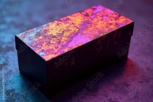 Vibrant Gift Box with Rust-Colored Design