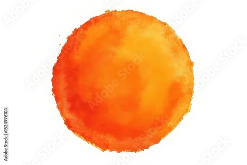 Vibrant Orange Watercolor Circle Design