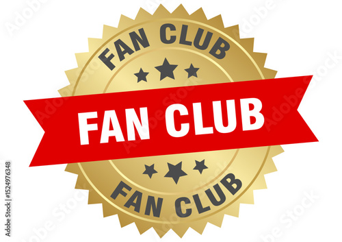 fan club. fan club round red and gold label isolated on transparent background