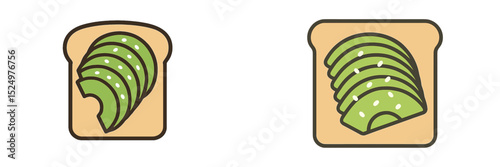 Enjoying slices of fresh avocado on toasted bread for a healthy breakfast option in a modern kitchen setting in the morning