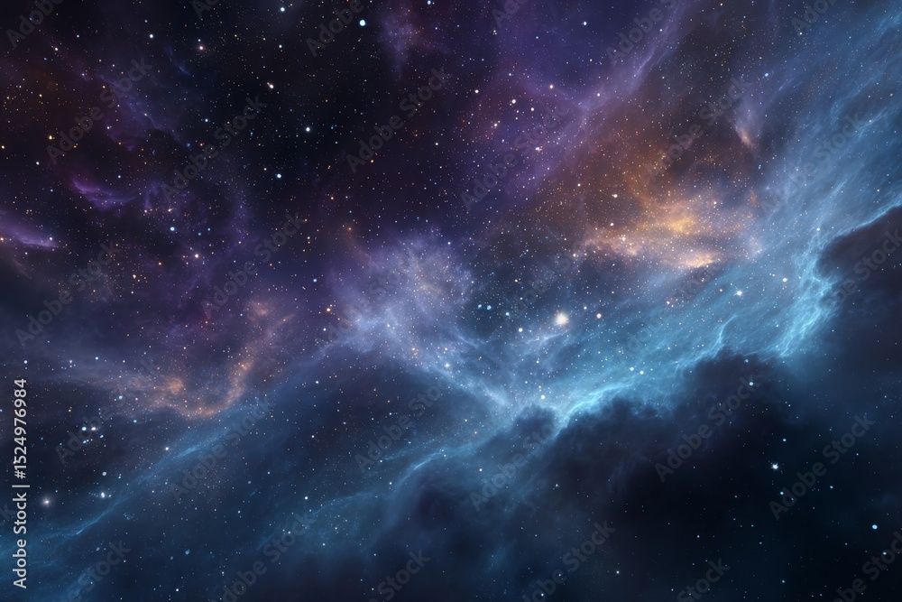 Fototapeta premium Cosmic Nebula: A Celestial Tapestry of Stars and Gas