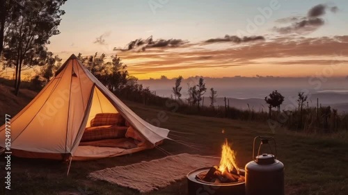 Mediterranean Glamping Tent at Sunset	
