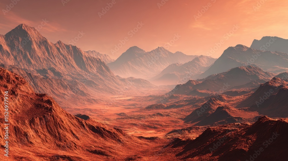 Naklejka premium Exploring the Red Planet Unveiling Martian Landscapes and Terrain