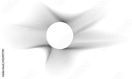 Circles lines wavy. Geometric technology round shape. Overlay transparent vector background