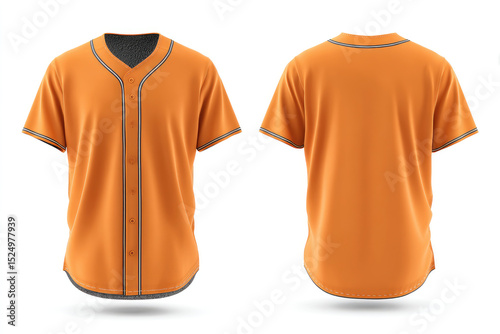 Orange baseball tee, classic style and simple
