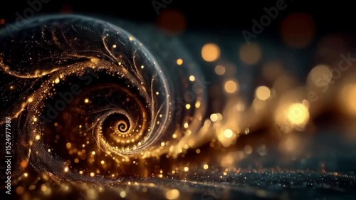 Spiral Galaxy with Glittering Swirls
